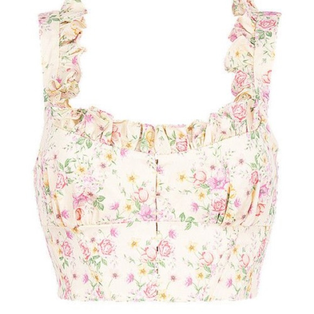 NWOT HOUSE OF CB floral corset top size small